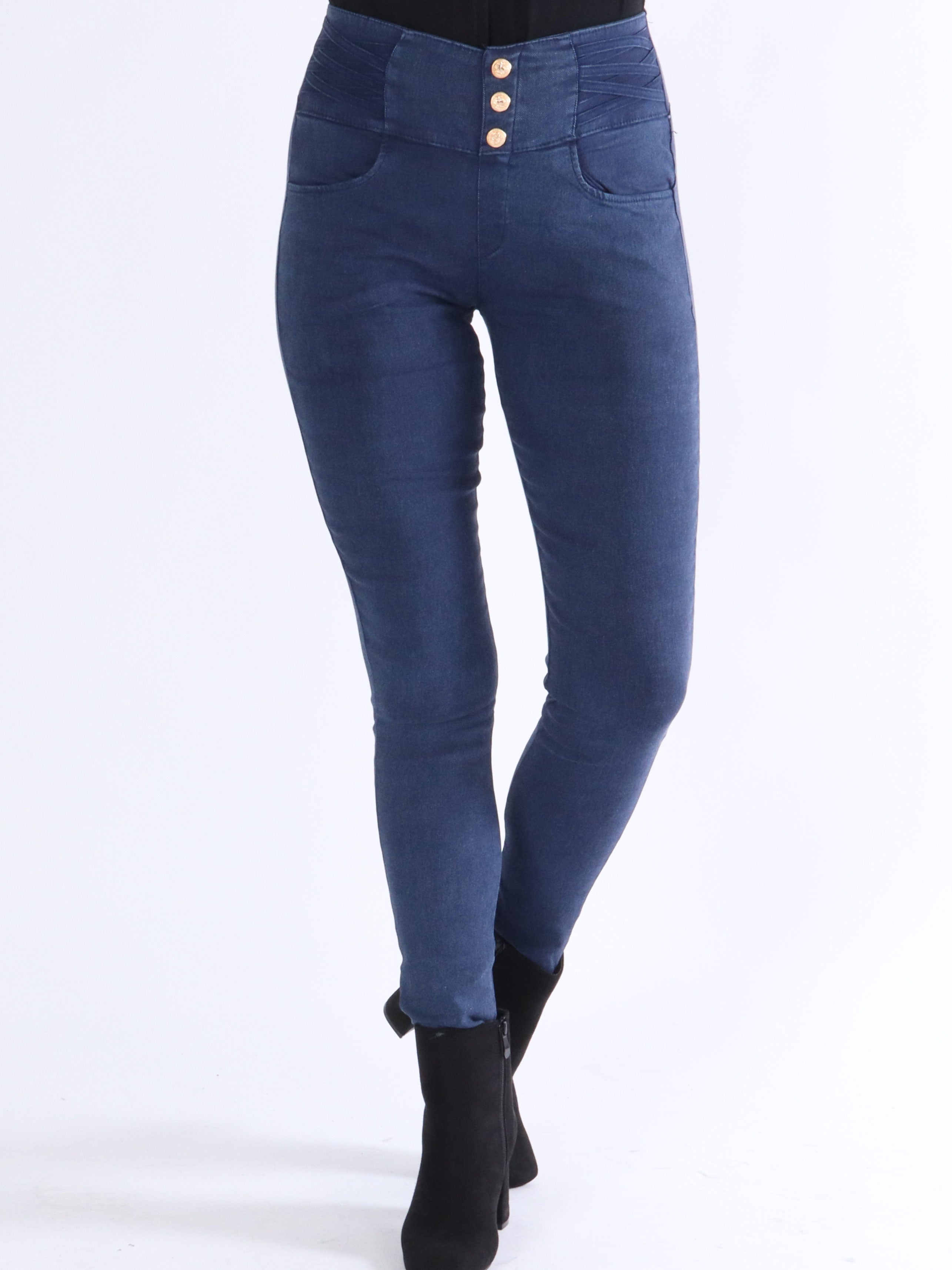 Natascha - Elastiske leggings i jeanslook